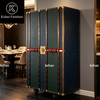 Meuble à vin de luxe italien en bois massif, rangement haut de gamme, présentoir mobile, mobilier moderne de luxe pour salon