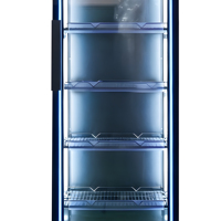 Réfrigérateur Commercial Vertical à Porte Simple pour Boissons, Vitrine Réfrigérée à Porte Vitrée avec Éclairage LED, Refroidissement par Ventilation, Contrôle Numérique, Sans Givre