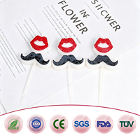 Bougies d'anniversaire rouges en forme de lèvres, sans fumée, écologiques, pour gâteaux, mariages, fêtes, décoration intérieure, Noël, Nouvel An
