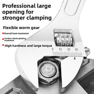 Juego de llaves hexagonales ajustables de acero al carbono con mango ergonómico de plástico inyectado, herramientas manuales universales cromadas para reparación OEM de 6, 8, 10 y 12 pulgadas - Product Image 5