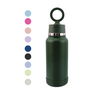 Flacon à vide isolé de 32oz avec logo personnalisé support de téléphone Magsafe magnétique réutilisable de voyage bouteille d'eau avec boissons tasse couvercle pailles