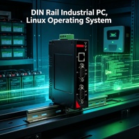 Ordenador Industrial Integrado en Riel DIN, Precio al por Mayor, para Linux, Sin Ventilador, 2 LAN, RS485, CAN, Automatización de Edificios, China