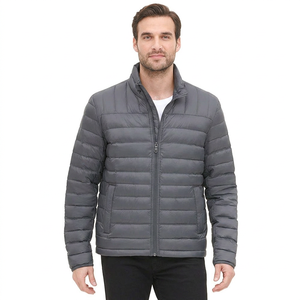 Hot Selling Lightweight Waterproof Eco-Friendly Slim <b>Men's</b> Winter Warm Puffer <b>Jacket</b> <b>Long</b> Sleeves Hooded Collar Custom OEM - Product Image 1