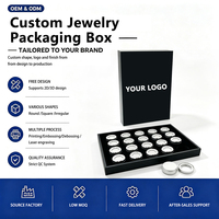 Maßgefertigte Schmuckverpackung Präsentationsbox, 20 Quadratische Runde Aufbewahrungsboxen, Geeignet für Schmuck- und Edelsteinsammlungen