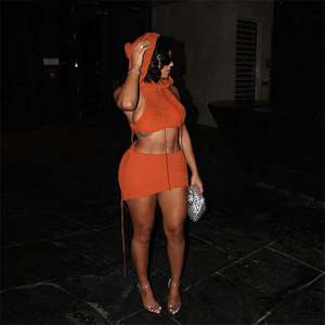 2023 estate vendita calda donna <span class=keywords><strong>abiti</strong></span> a maglia con cappuccio - Product Image 2