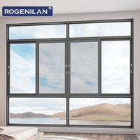 Ventanas Corredizas de Aluminio de Alta Resistencia y Ahorro de Energía ROGENILAN, Ventana Corrediza de Doble Vidrio Resistente al Viento para Villa