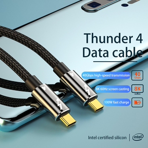 <span class=keywords><strong>Thunder</strong></span> สายเคเบิล4เส้น8K 60Hz รองรับ100W 5A 40Gbps เคสโลหะไนลอน USB C TO C Type C PD สายชาร์จเร็ว - Product Image 2