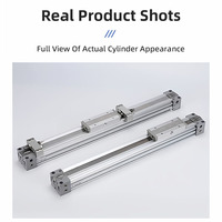 Cylindre pneumatique sans tige à bride série MY1b32, fixation latérale, anodisé, avec joint coulissant, actionneur polyvalent pour applications variées