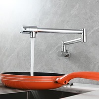 Robinet de lavage de légumes mural en laiton robinet d'eau froide simple cuisine étendu 360 degrés pliant