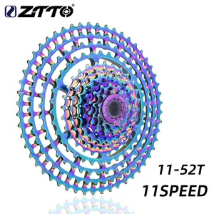 ZTTO SLR2 Rainbow <span class=keywords><strong>11</strong></span> vitesses <span class=keywords><strong>11</strong></span>-52T <span class=keywords><strong>Cassette</strong></span> UltraLight 380g CNC roue libre <span class=keywords><strong>vtt</strong></span> 11S pignons pour pièces de <span class=keywords><strong>VTT</strong></span> à large rapport - Product Image 2