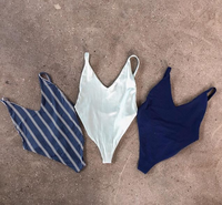 Baju Renang Wanita 3D Custom Modest One-Piece Halter Neck Full Coverage Scallop Trim Spandex/Nylon Anti-Bakteri Cepat Kering