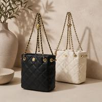 Sac seau en cuir véritable matelassé fait main à motif losanges, sacs bandoulière de créateur pour femmes, marque privée OEM ODM