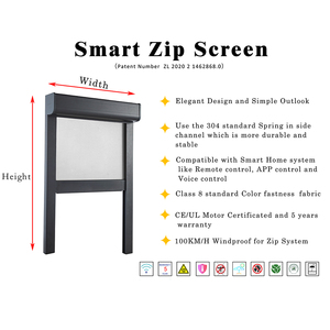 Stores enrouleurs rétractables en tissu <span class=keywords><strong>PVC</strong></span> <span class=keywords><strong>gris</strong></span> foncé, résistants au vent et à la pluie, pour terrasse, patio, véranda - Product Image 5