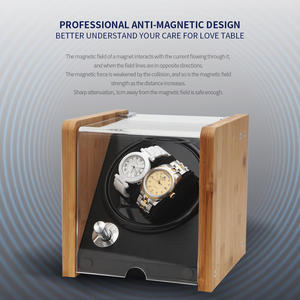 卸売カスタム安全木製自動時計ワインダーボックス12 4スロットアクリルガラスサイレントモーター機械式時計回転ボックス - Product Image 2