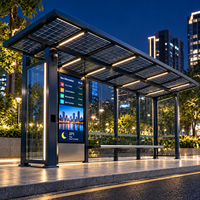 Abri de bus modulaire préfabriqué sur mesure avec verre trempé, arrêt de bus intelligent, structure en acier préfabriquée, abri d'attente pour bus