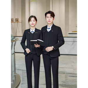 Unisex Business Suit Set With Vest Shirt Trousers Skirt Anti-Wrinkle Worsted Fabric For Adults Cross Border Trade - Product Image 4