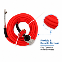Trailer Truck Universal Glad Hand Air Hose 3/8"x50ft with Dual Foot Straight Air Chuck for Truck Tire Inflation Work-M
