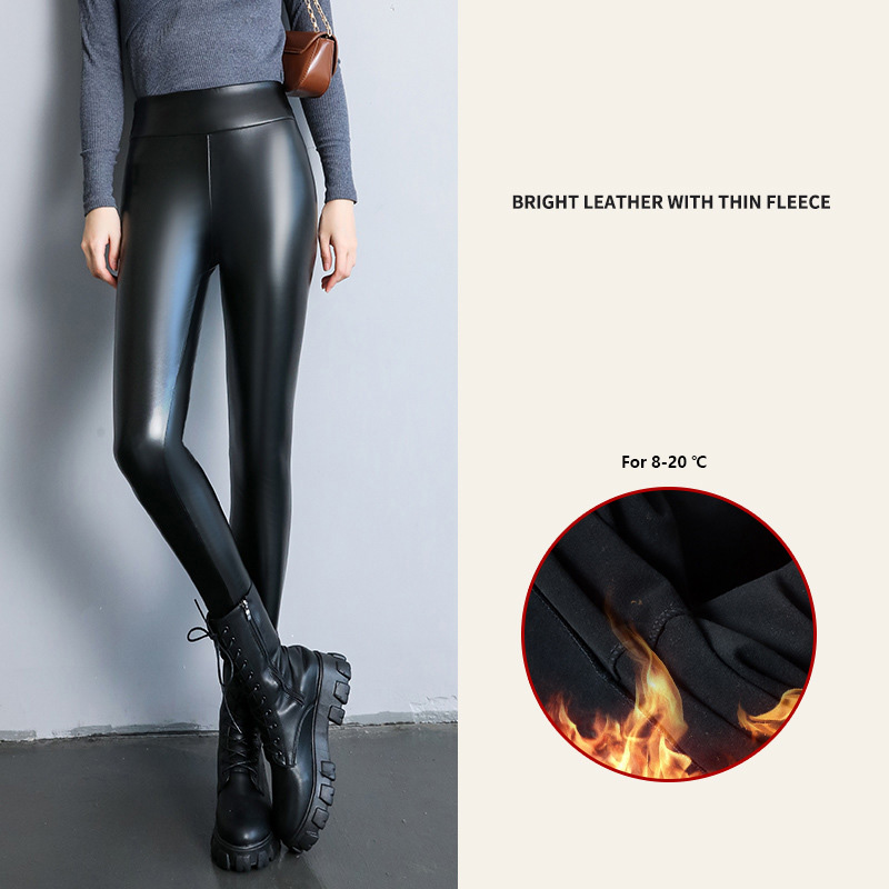 Glitter PU,Black,Thin Fleece Inside