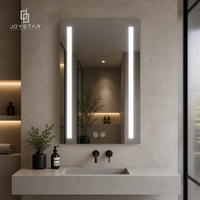 Miroir de salle de bain LED à éclairage frontal 50x70cm, double bande lumineuse, sans cadre, tactile, à intensité variable, anti-buée, IP44, RoHS pour importateurs UE par Joystar