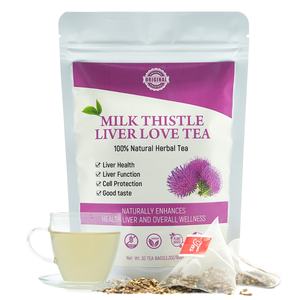 Thé aux graines de chardon-marie biologique premium Chinaherbs, thé torréfié pour le soin du foie, soutien du foie et des poumons, thé aromatisé pour fumeurs, sachets - Product Image 1