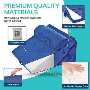 3 buah Set bantal Wedge tempat tidur, busa memori lipat bisa disesuaikan 9 & 12 inci dengan penutup yang bisa dilepas - Product Image 3