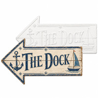 Plaque en métal vintage The Dock Arrow, décor mural nautique pour bar de marina, gaufrée, personnalisée, vente en gros directe d'usine OEM