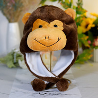 Gorro de Invierno Cálido para Niños y Adultos con Orejeras de Animales de Peluche: Panda, Mono, Tigre, Leopardo, Rana, Lobo, León, Vaca, Conejo, Bufanda para Fiestas