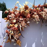 Ensemble de fleurs artificielles caramel pour toile de fond, arrangement floral en soie pour mariage, événement, fête, location, vitrine de magasin