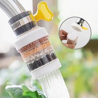 Filtre purificateur d'eau universel pour robinet de cuisine à 6 couches en plastique, économiseur d'eau, aérateur, filtration au charbon actif, pommeau de douche