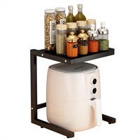 Estante organizador de cocina para ollas arroceras, freidoras de aire, cafeteras y utensilios de cocina, con niveles extensibles en altura