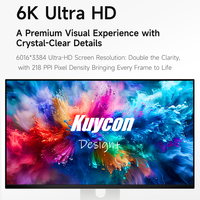 Monitor KUYCON G32X 6K da 32 Pollici, Schermo per Computer Anti-vertigine con Luce Soffusa, Display PC per Creatori Visivi
