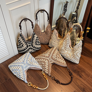 Bolso Tote Tejido para Mujer, Bolso de Hombro Casual, Bolso de Mano Estilo Boho, Bolsos de Ganchillo, Bolsos Tote de Ganchillo Ideales para Vacaciones - Product Image 1