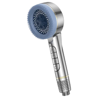Pommeau de Douche Haute Pression 4 Modes avec Jet Brume, Pluie et Douchette Dorsale, et Arrêt d'Eau à Touche Unique pour Bain Filtré et Pressurisé