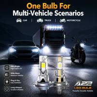 Bombilla LED A22 de Alta Potencia 76W 36V con Luz Trilateral H4 H13 9004 9005 9006 9007 9012 para Motocicletas, Camiones y Vehículos