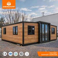 Module de maison conteneur en acier extensible de 20 pieds avec cuisine et salle de bain - Kit de maisonnette étanche et résistante aux tremblements de terre pour usage en jardin
