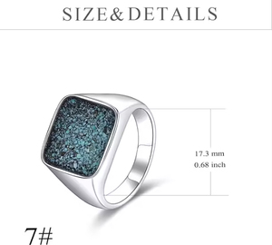 Đồ trang sức mỹ 925 Sterling Bạc Hình Học Vuông <span class=keywords><strong>Turquoise</strong></span> Đá Nhẫn cho phụ nữ - Product Image 2