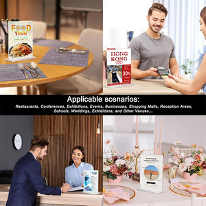 A4 <span class=keywords><strong>Acrylic</strong></span> bàn Thẻ bảng hiển thị đứng A6 bàn Đăng/nhãn cho giá cả và quảng cáo A5 t-hình dạng hiển thị đứng - Product Image 3