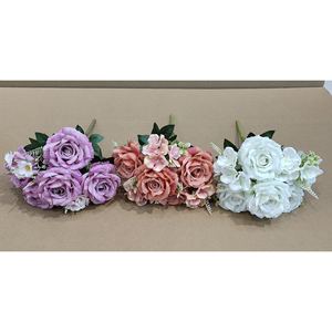 Vente en gros de roses artificielles en soie, fleurs artificielles pour mariage, bouquet de roses, décoration de fleurs, rose artificielle ZF055 - Product Image 1