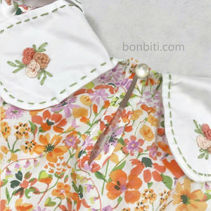 Floral Baby Girl Dress with Embroidered Peter Pan Collar Soft Cotton Sleeveless Dress for Summer Cute & Comfortable <b>Toddler</b> Wear - Product Image 3