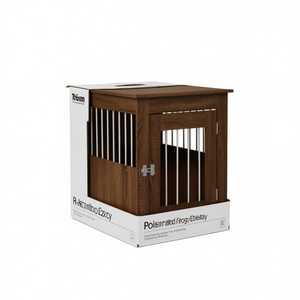 Toim <b>Dog</b> <b>Crate</b> Engineered Wood Brown <b>Medium</b> Size Durable Indoor Pet Housing Classic Style - Product Image 1