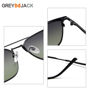 Lunettes de soleil polarisées élégantes, monture intégrale en métal, unisexe, protection UV400, verres TAC, noir, or, marron - Product Image 3