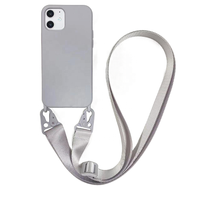 Coque antichoc étanche en silicone liquide style tendance XOUXOU avec cordon tour de cou macaron pour iPhone 16/15/13 Pro/14/12/XS/XR/8 Plus