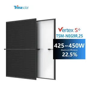 天合光新型号NEG9R.25顶点S + 全黑光伏模块425W 430w 435w 440w 445w 450W N型太阳能电池板双玻璃太阳能模块