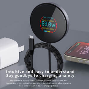 Nouveauté 2026 : Chargeur <span class=keywords><strong>sans</strong></span> <span class=keywords><strong>fil</strong></span> magnétique 10W en cuivre pur avec grand écran couleur C50 pour téléphones (affichage de la puissance et de la température) - Product Image 6
