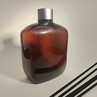 Diffuseur d'arômes pour la maison, lot de bouteilles vides en plastique de 500 ml avec bouchon et bâtonnets