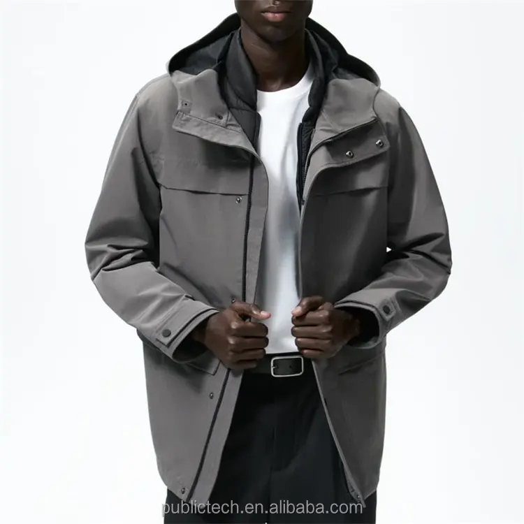 OEM solid color comfortable high quality full zipper windproof waterproof spring jacket for men