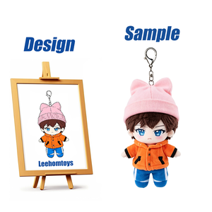 Llavero de Peluche Personalizado Leehom, Kawaii Rosa, para Muñeca de Algodón, Vestido con Estampado de Lunas y Estrellas, Logotipo Personalizado, Peluche - Product Image 2