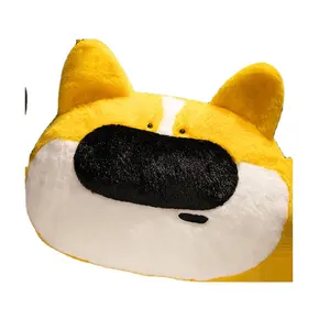 Poupée mignonne en peluche grand nez oreiller pour chien chauffe-tête drôle oreiller pour chien corgi berger Shiba Inu jouets en peluche