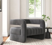 Fauteuil d'appoint en velours pour hall d'hôtel, style nordique moderne et luxueux, mobilier de salon, fauteuil en tissu bouclé, chaise de canapé