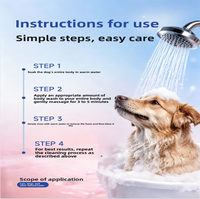 Shampooing tout-en-un pour chiens et chats à base d'extraits végétaux naturels, nettoyage efficace, désodorisant, anti-démangeaisons et adoucissant pour le pelage